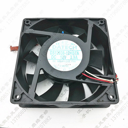 DATECH DS12038-12HBTA 12038 DC12V 3A 12CM 3-Wire Dual Ball Cooling Fan