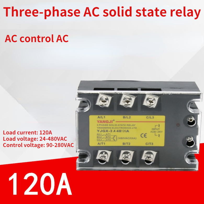 new Three-phase SSR AC control AC AC-AC solid state relay YJGX-3A48120A 480VAC 120A - YJGX