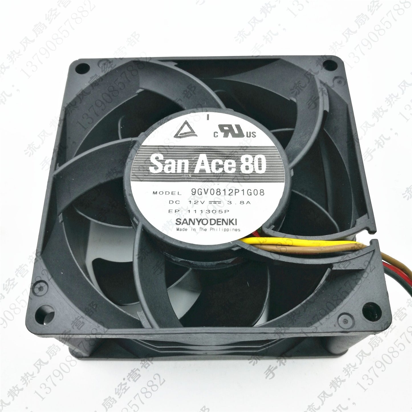 Sanyo 9GV0812P1G08 8038 DC12V 3.8A 8CM 4-Wire High Airflow Cooling Fan