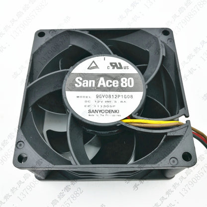 Sanyo 9GV0812P1G08 8038 DC12V 3.8A 8CM 4-Wire High Airflow Cooling Fan
