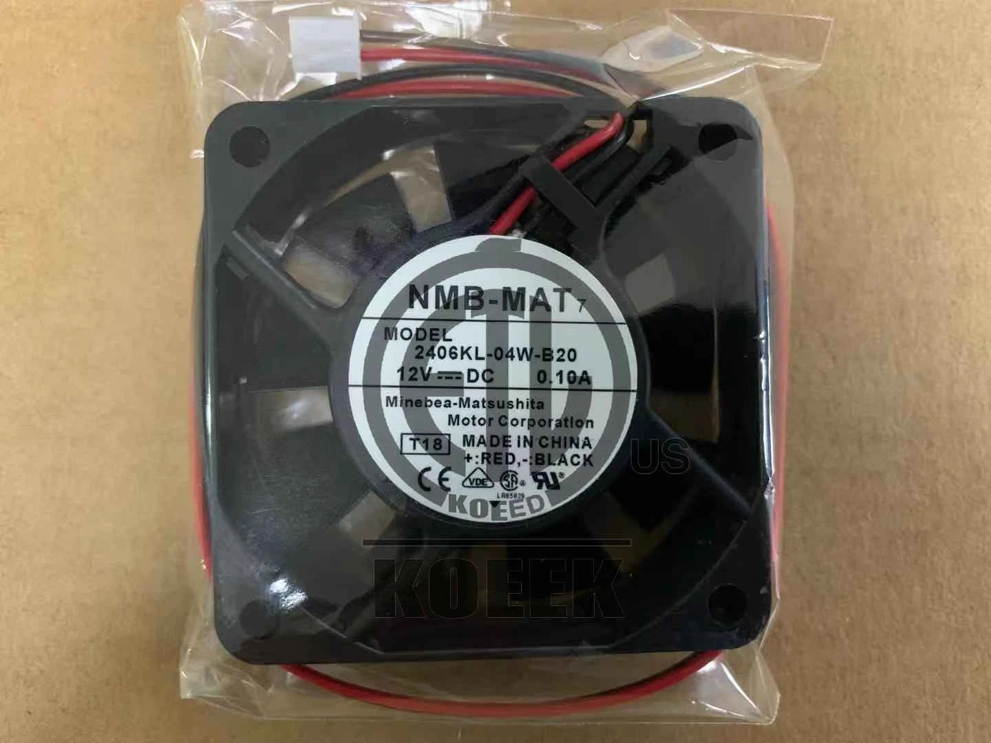 1PC NMB-MAT 2406KL-04W-B20 6CM 12V 0.10A 2-wire silent cooling fan