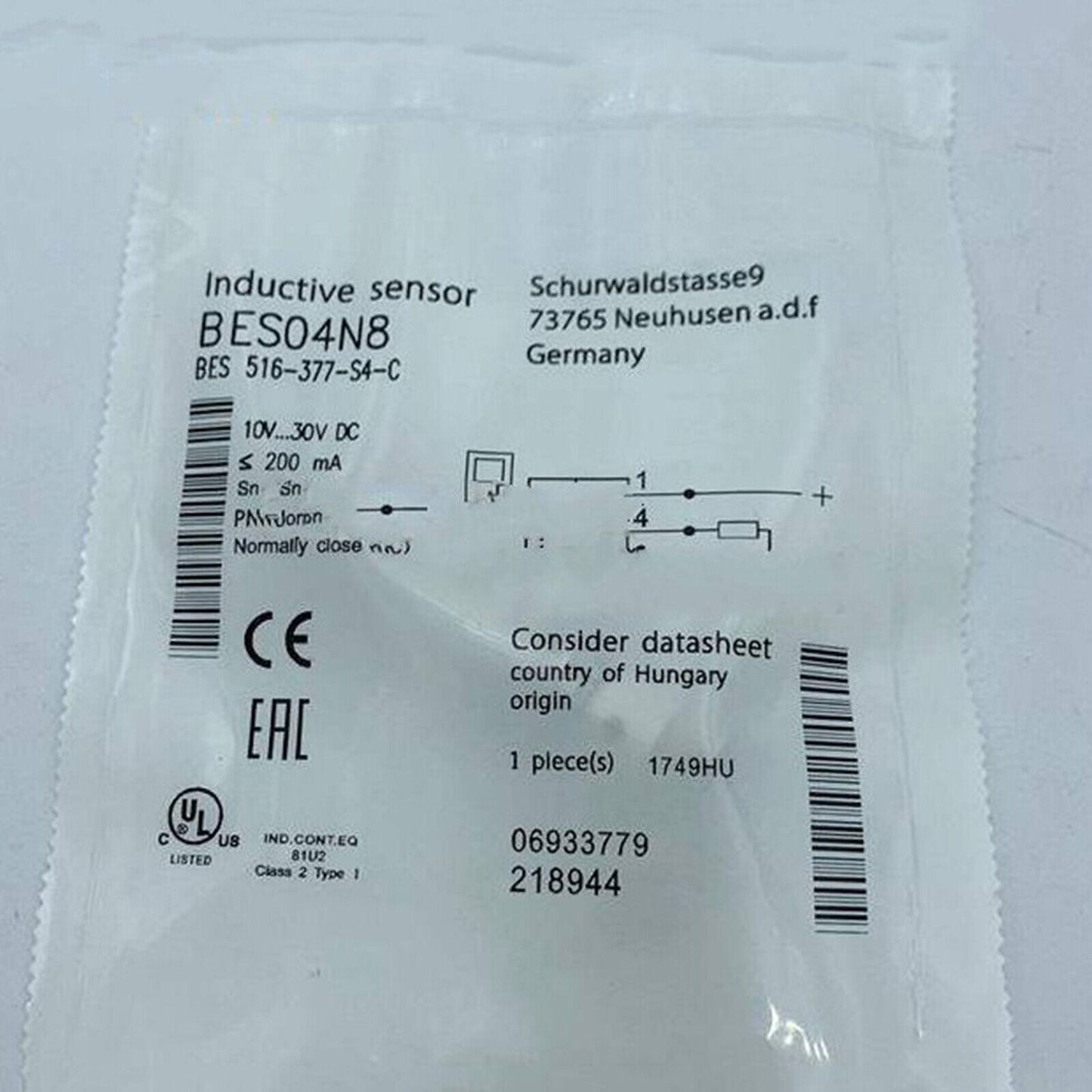 Balluff BES 516-377-S4-C Proximity Switch Sensor - BALLUFF
