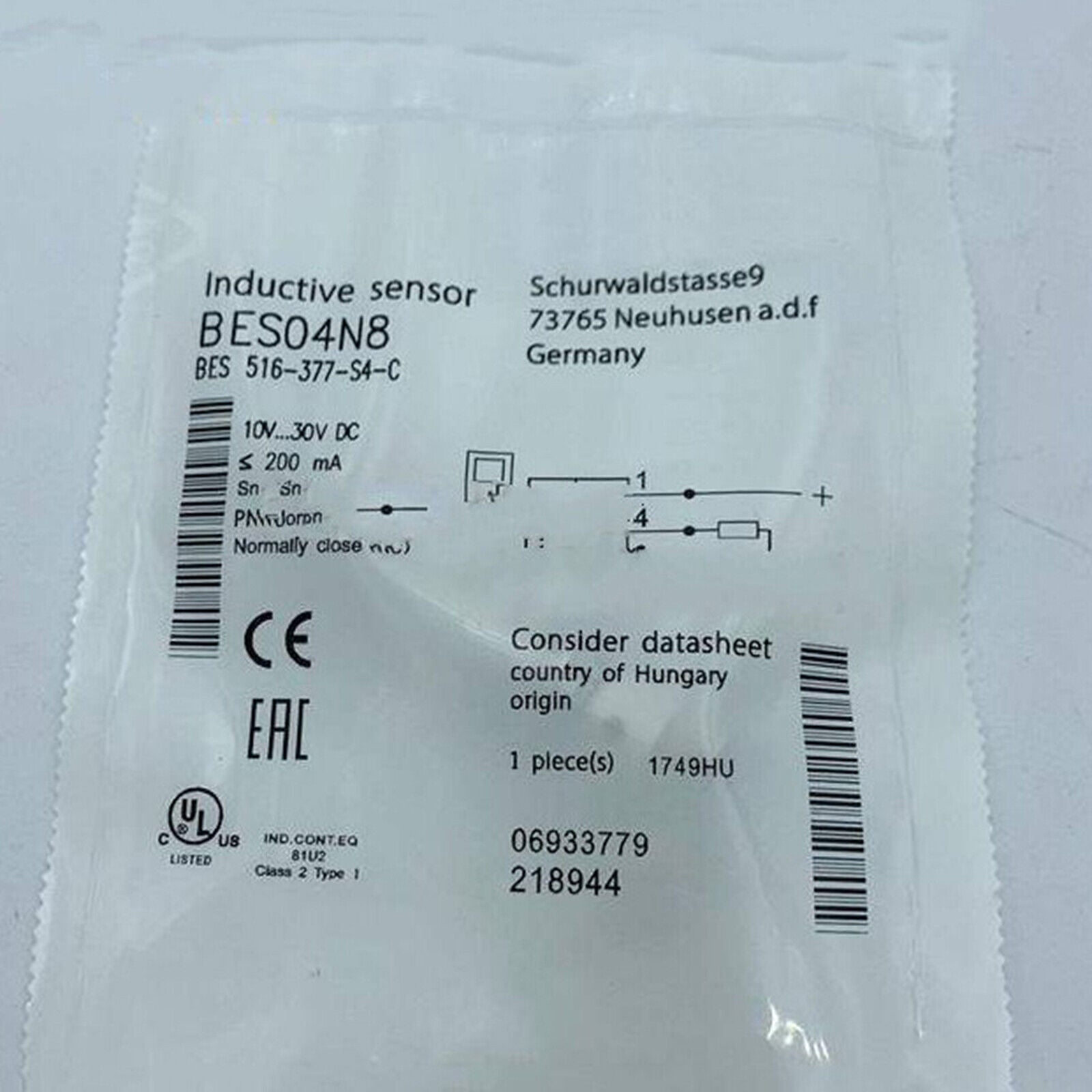 Balluff BES 516-377-S4-C Proximity Switch Sensor - BALLUFF