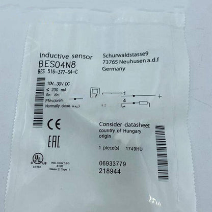 Balluff BES 516-377-S4-C Proximity Switch Sensor - BALLUFF
