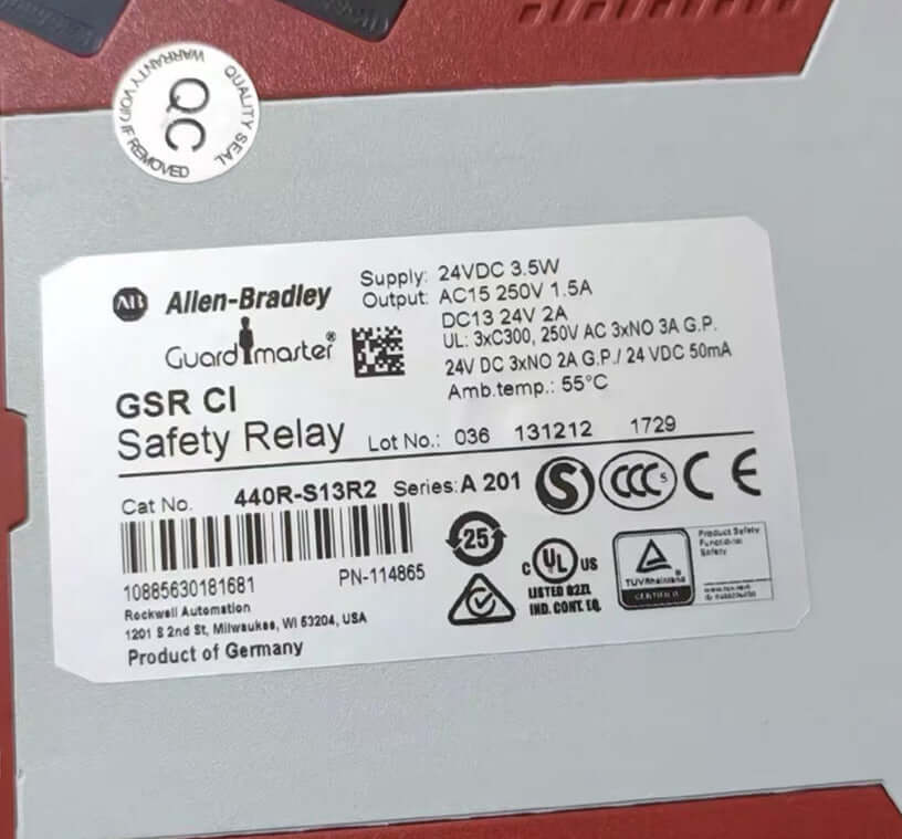 2023 New Allen Bradley 440R-S13R2 Guardmaster Single Input Safety Relay 24V 2A - ALLEN BRADLEY
