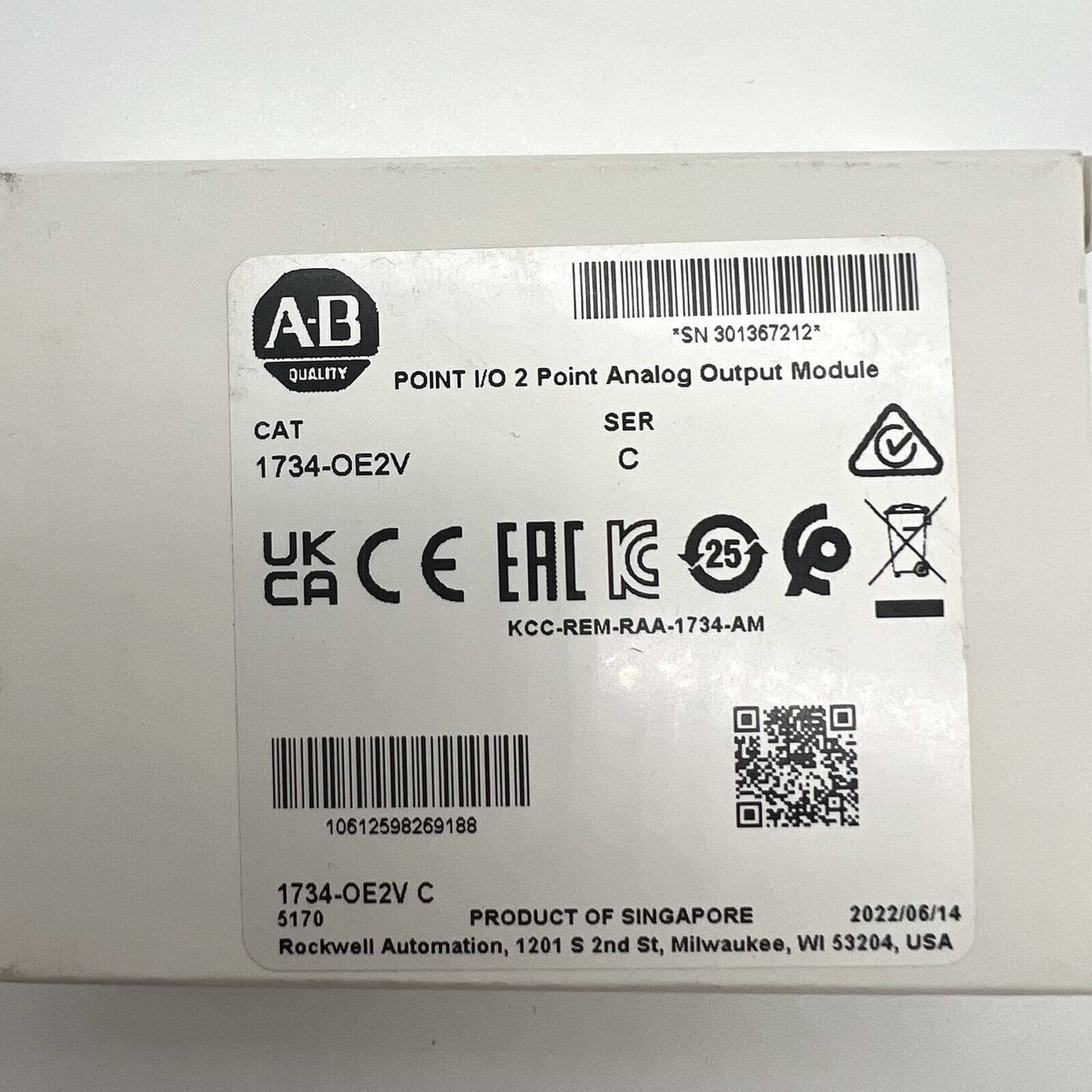 Allen Bradley 1734OE2V 2-Point Analog Output Module - ALLEN BRADLEY