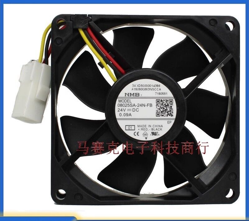 new NMB 08025SA-24N-FB 24V 0.09A 8025 8cm 3-Wire Inverter Cooling Fan