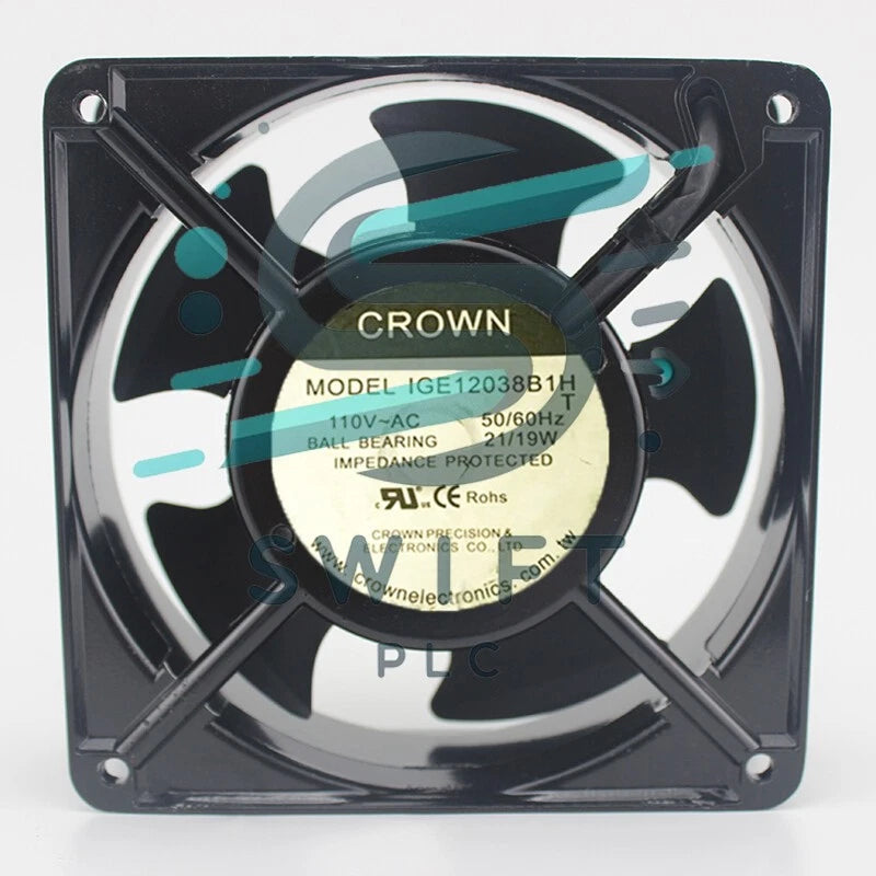 1 PCS CROWN Fan IGE12038B1H T AC110V 12CM 120*120*38mm 2 Wire Aluminum frame