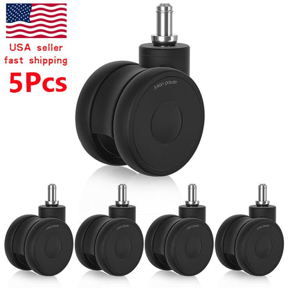 5PCS Office Chair Wheels casters 3 inch Silent chair Wheels for Hardwood Floors