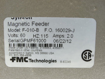 FMC F-010-B: OPERATING MECHANISM - FMC