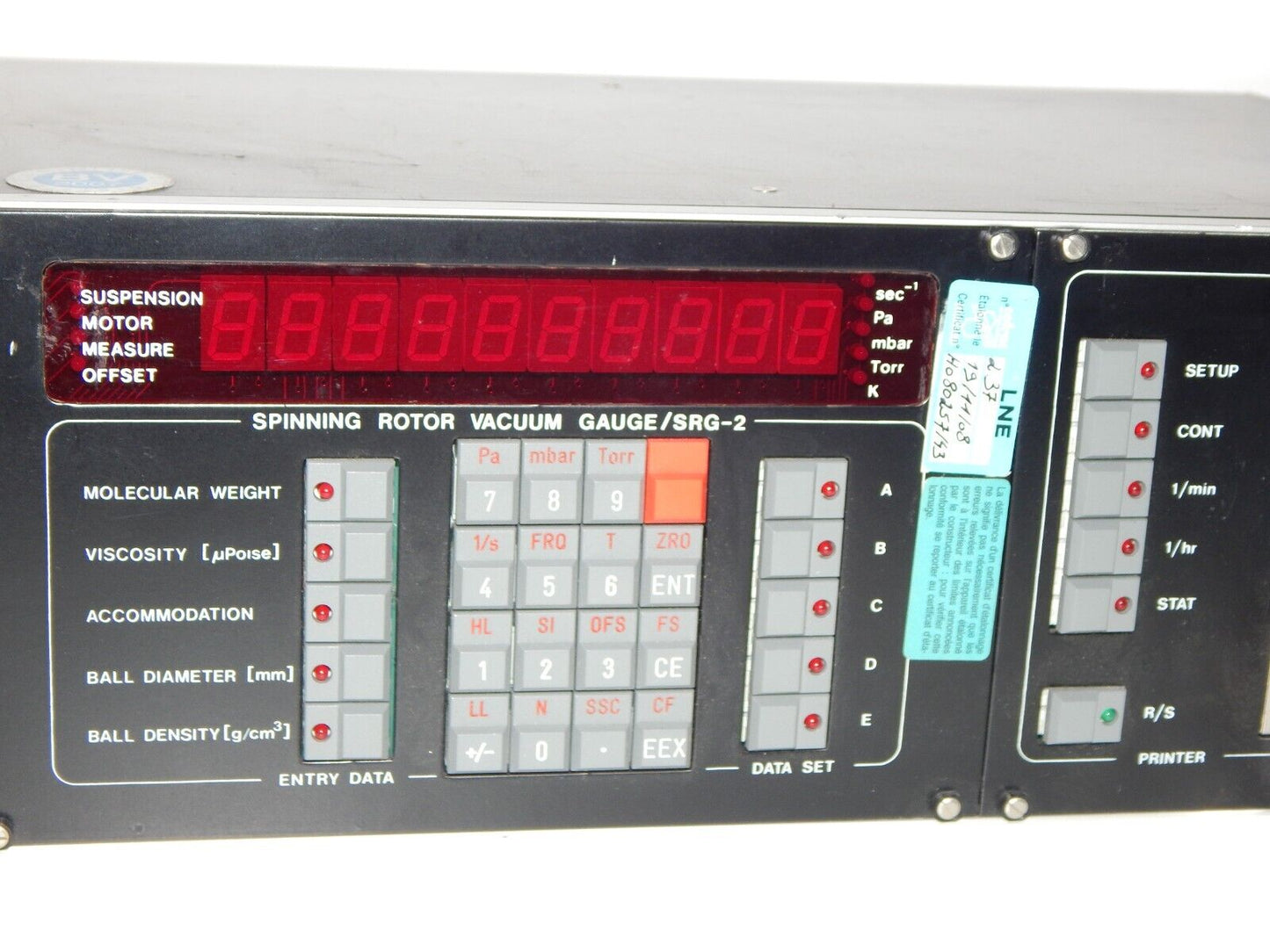 used MKS Instruments SRG-2 Spinning Rotor Vacuum Gauge Controller - MKS INSTRUMENTS