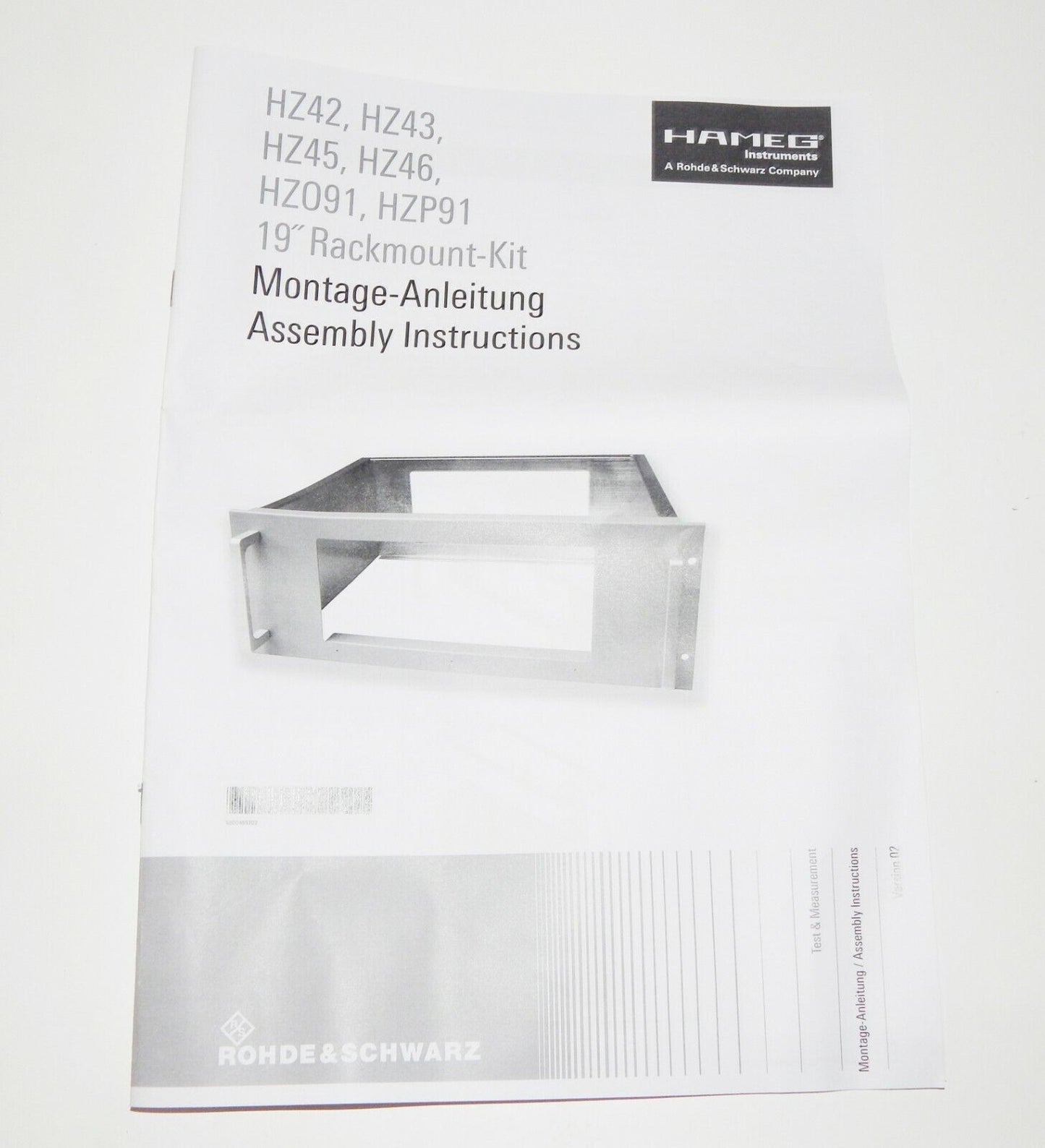 Used Rohde & Schwarz HAMEG HZ46 Rackmount Kit - ROHDE & SCHWARZ