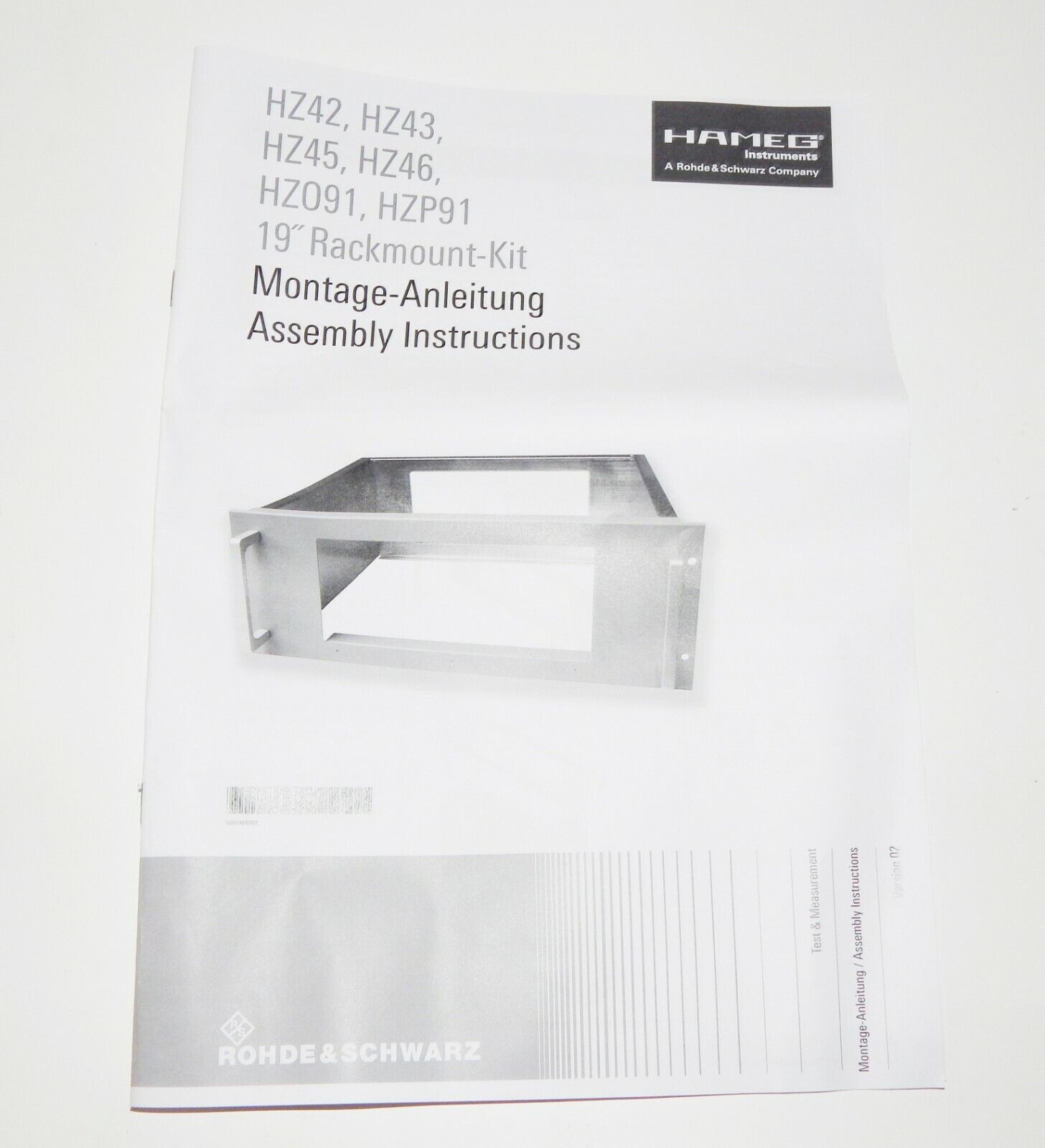 Used Rohde & Schwarz HAMEG HZ46 Rackmount Kit - ROHDE & SCHWARZ