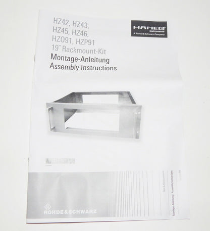 Used Rohde & Schwarz HAMEG HZ46 Rackmount Kit - ROHDE & SCHWARZ