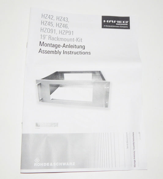 Used Rohde & Schwarz HAMEG HZ46 Rackmount Kit - ROHDE & SCHWARZ