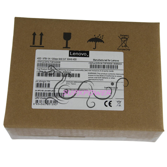 Lenovo ThinkSystem 00YK017 7XB7A00028 2.5" 1.8TB 10K SAS 12G Hard Drive #su