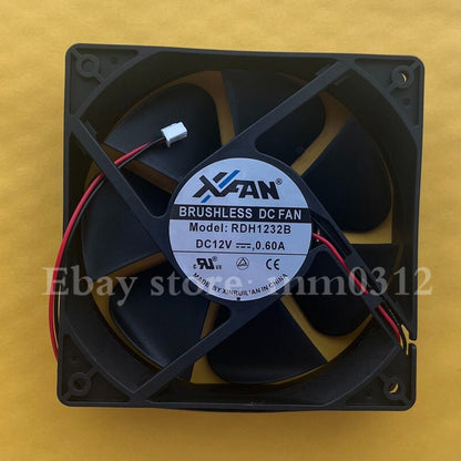 1PCS RDH1232B 12032 12V 0.60A 12CM 2-Wire Dual Ball Cooling Fan