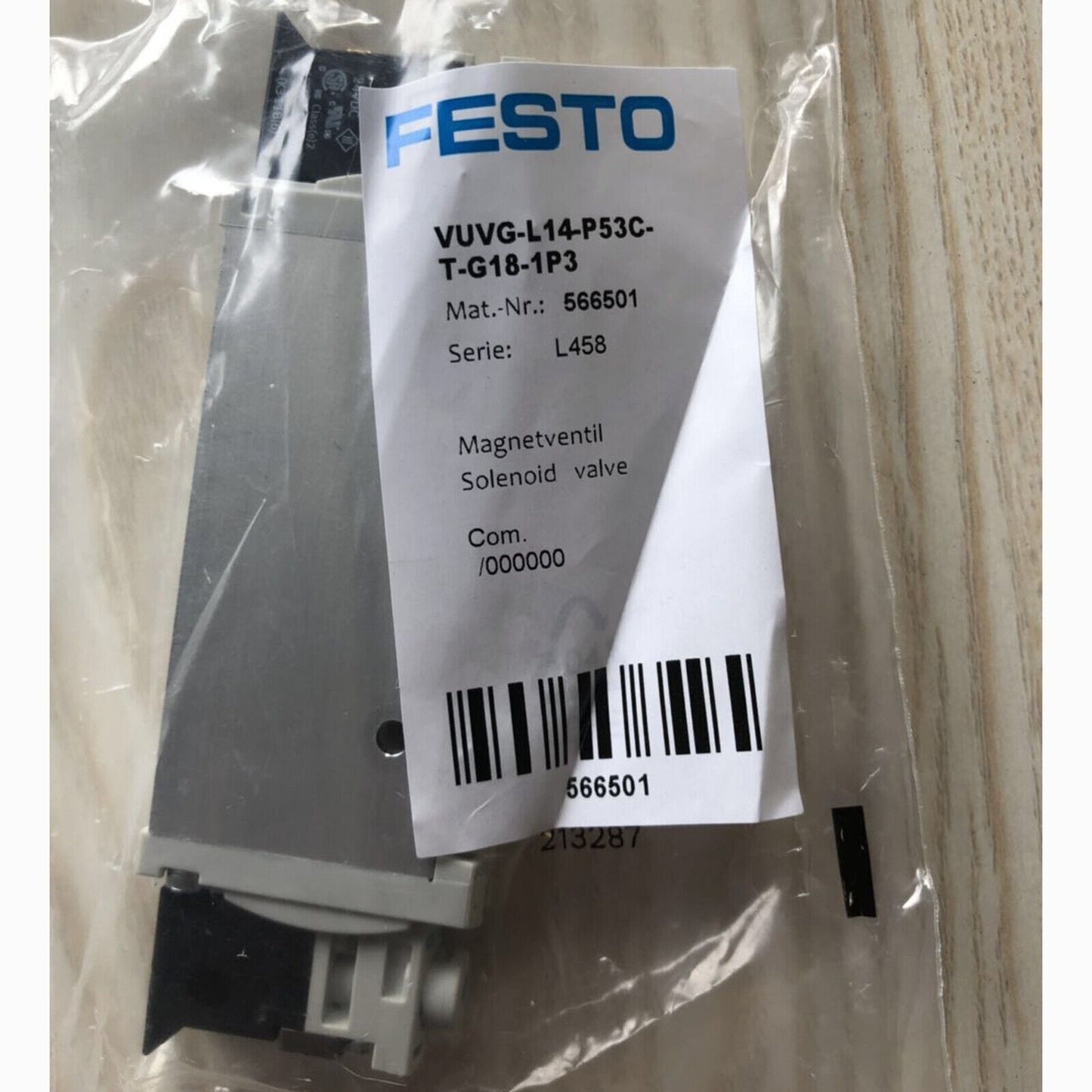 Festo VUVG-L14-P53C-T-G18-1P3 566501 Solenoid Valve  One VUVGL14P53CTG181P3