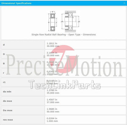 NTN 6006 Single Row Radial Ball Bearing - Open Type 30x55x13mm #