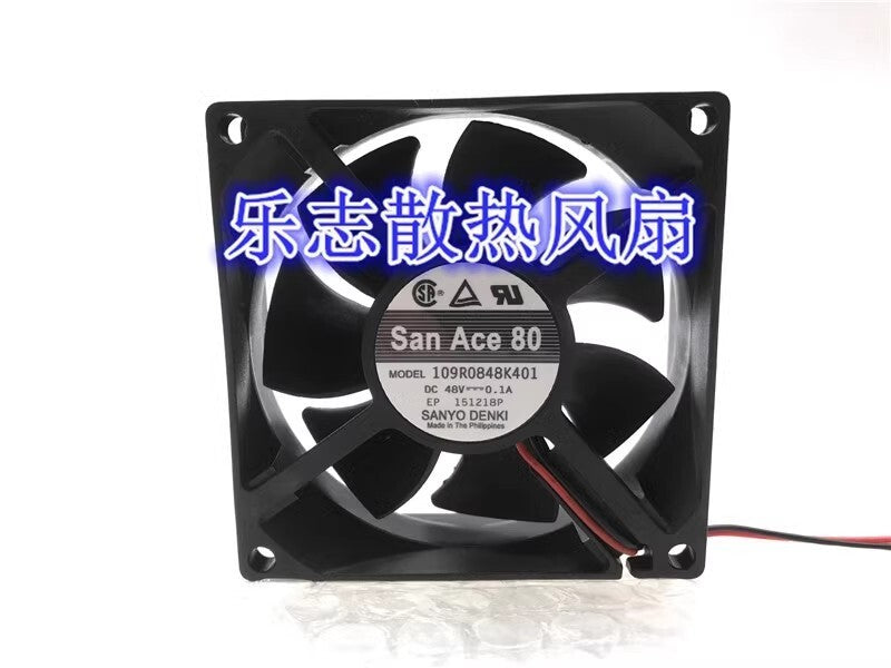 Sanyo San Ace 80 109R0848K401 8025 DC48V 0.1A 2-Wire Silent Inverter Cooling Fan