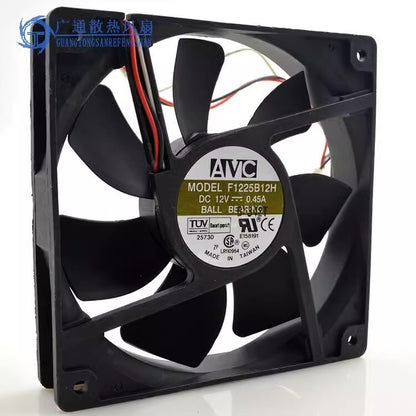 AVC F1225B12H 12025 DC12V 0.45A 12CM 3-Pin Dual Ball Cooling Fan