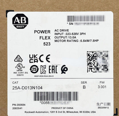 Allen Bradley PowerFlex 523 AC Drive - ALLEN BRADLEY