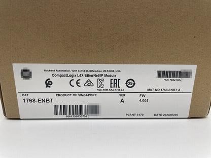 Factory Sealed Allen-Bradley 1768-ENBT CompactLogix EtherNet/IP Communica - KOEED