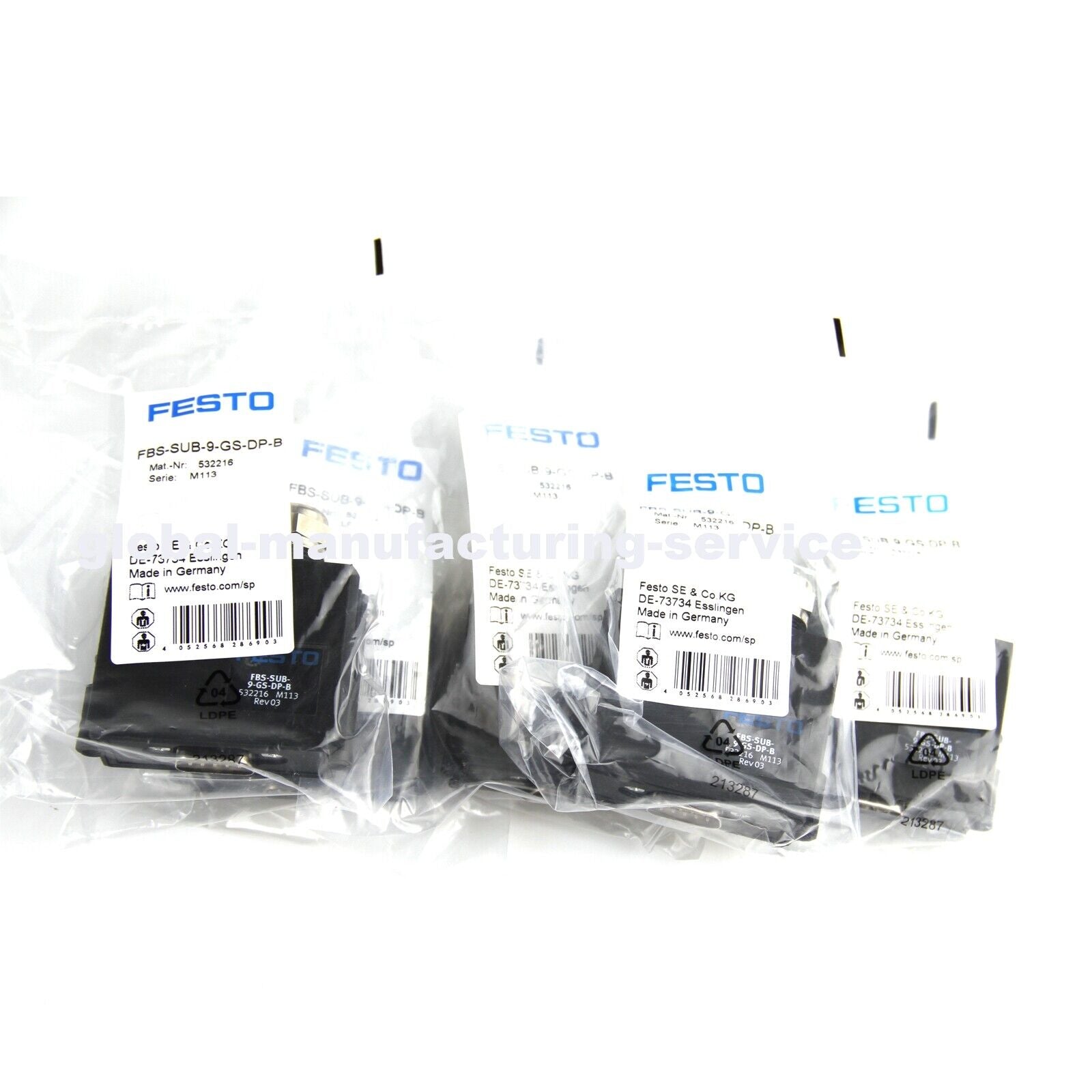 FESTO FBS-SUB-9-GS-DP-B 532216 PLC Fieldbus Socket Plug - High-Performance Industrial PLC Terminal with Fieldbus Support - FESTO