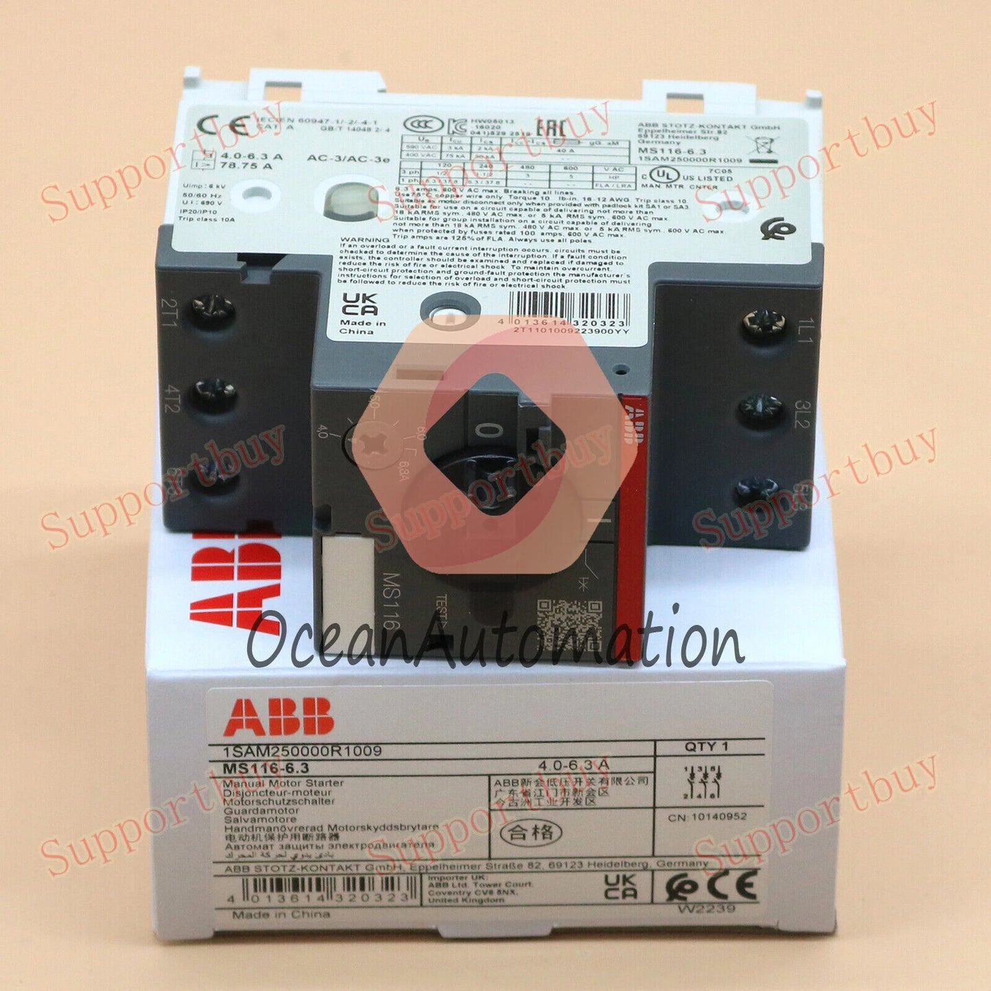 1PC ABB MS116-6.3 4.0-6.3A Motor Starter Fast Delivery
