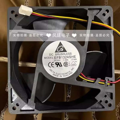 new Delta EFB1324SHE DC24V 1.38A 12738 3-Pin Inverter Cooling Fan