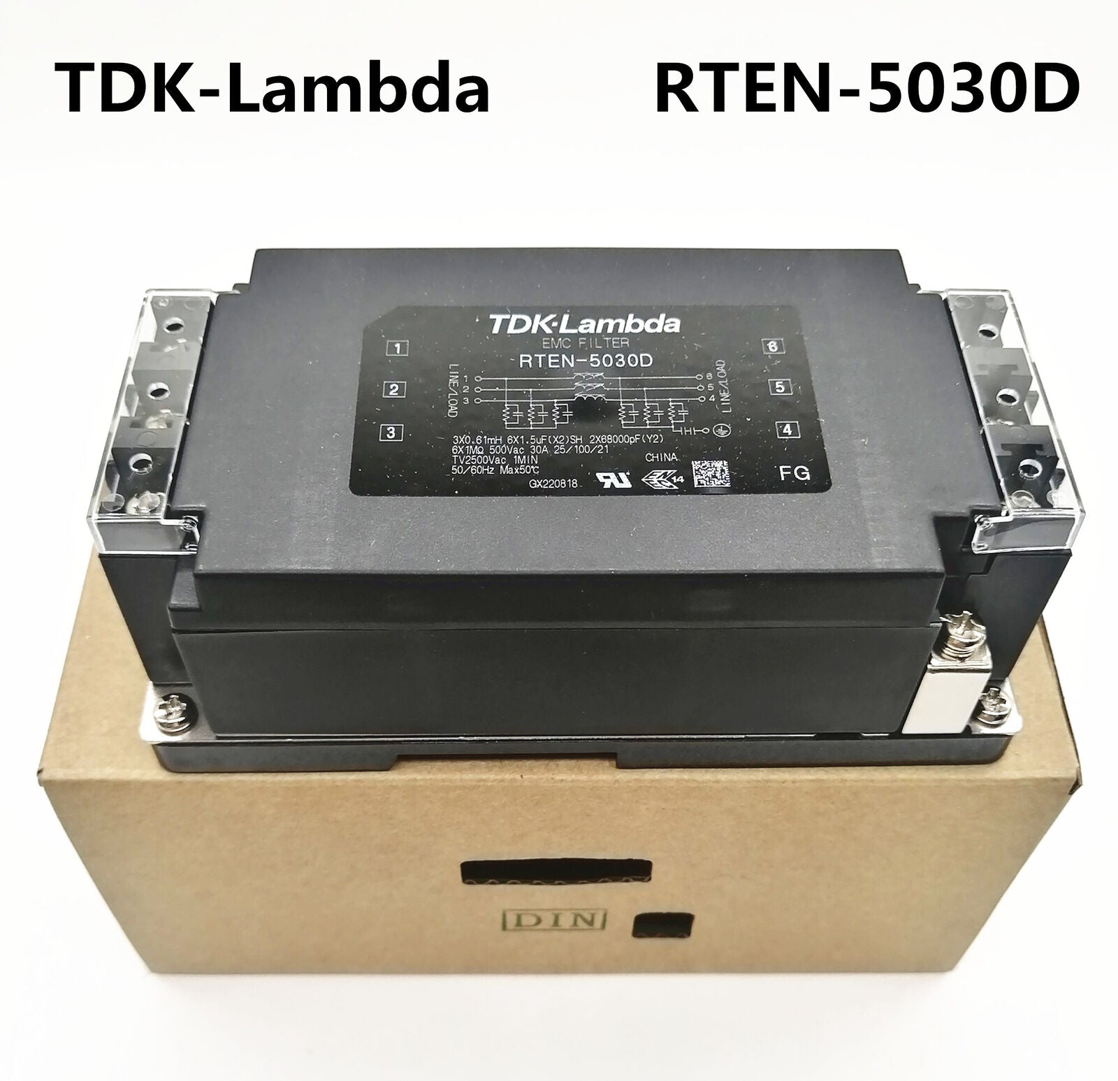 new 1pcs RTEN-5030D 30A TDK-Lambda Ultra-thin Three-phase Power Filter DIN RAIL - TDK-LAMBDA