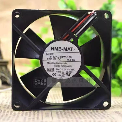 NMB-MAT 3112KL-04W-B69 8032 DC12V 0.58A 8CM 3-Wire Ball Ball Cooling Fan