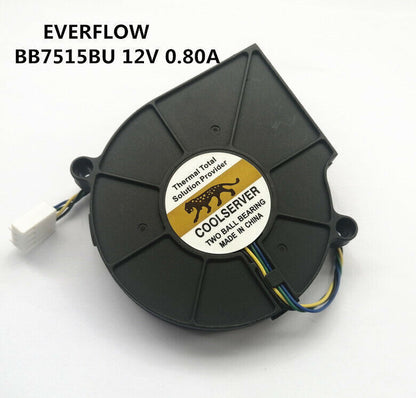 new 1x EVERFLOW BB7515BU Double Ball Turbo Fan Blower 12V 0.80A - EVERFLOW