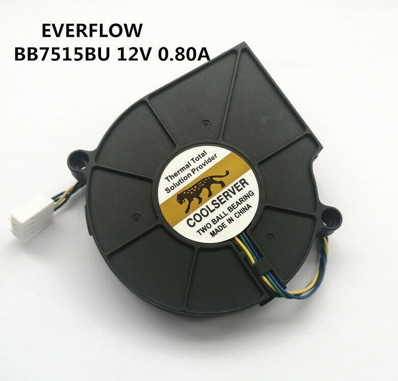 new 1x EVERFLOW BB7515BU Double Ball Turbo Fan Blower 12V 0.80A