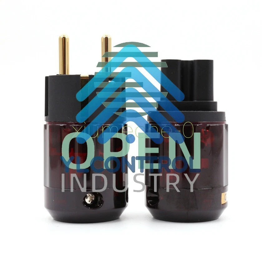 1 Pair P-079E+C079 24k Gold-Plated EU Power Plug ac power cord plugs