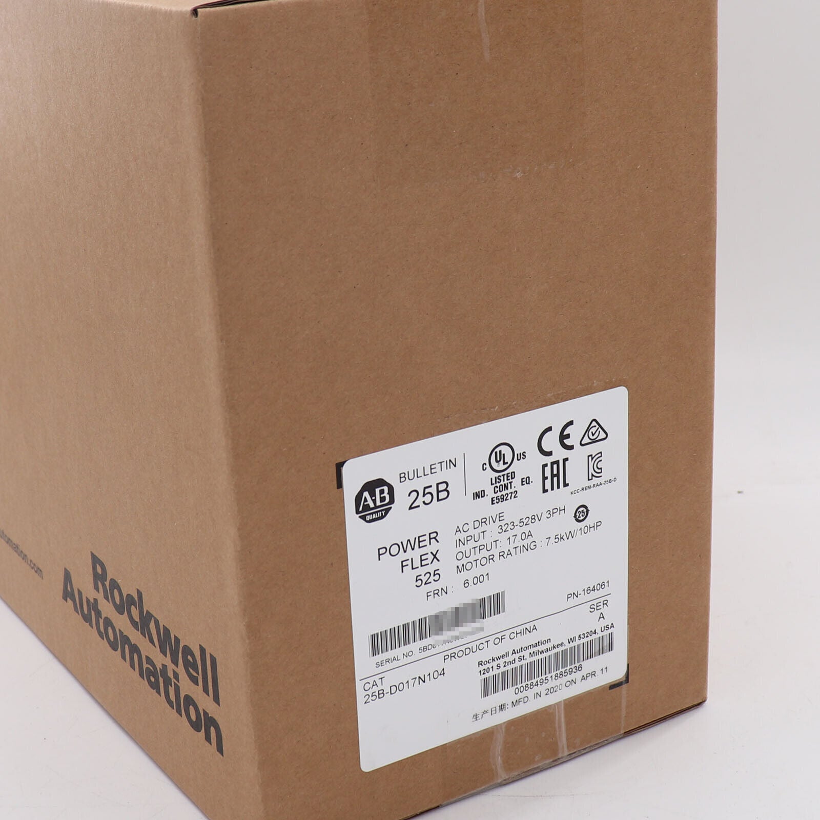 Allen-Bradley PowerFlex 525 7.5kW 10Hp AC Drive Factory Sealed - ALLEN-BRADLEY