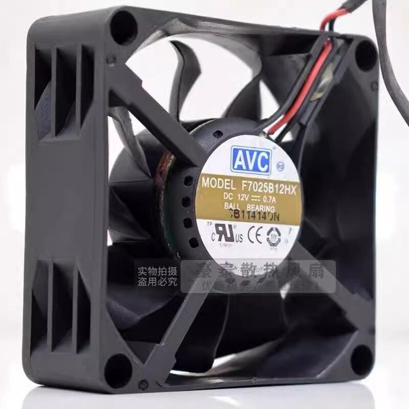 AVC F7025B12HX 7025 DC12V 0.7A 7CM 2-Pin Silent Cooling Fan