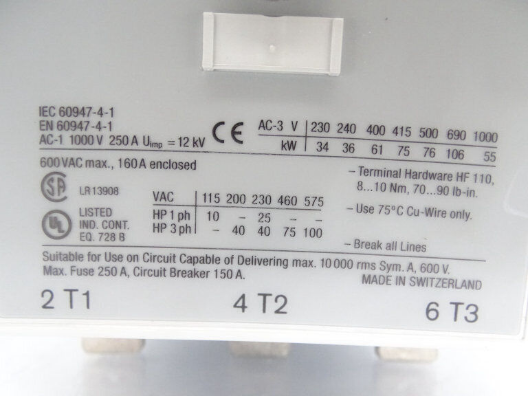 Allen Bradley 100-D110D11 Contactor Switch - ALLEN BRADLEY