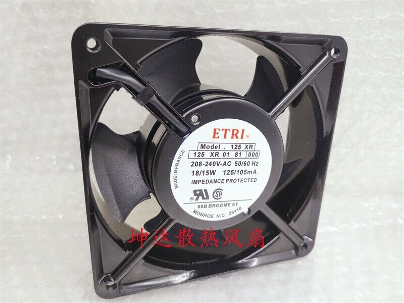 new 1 pcs ETRI Fan 125XR 125XR 01 81 000 208-240V-AC 12038 12cm aluminum frame fan - ETRI