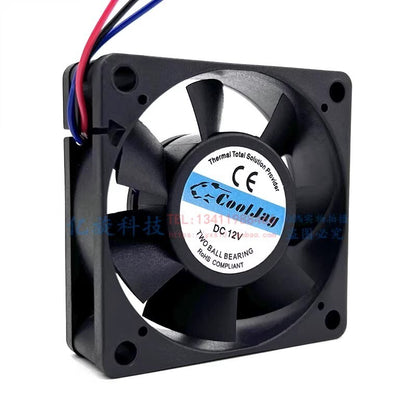 EVERFLOW R126020BU 6020 DC12V 0.20A 6CM 3-Wire Silent Cooling Fan