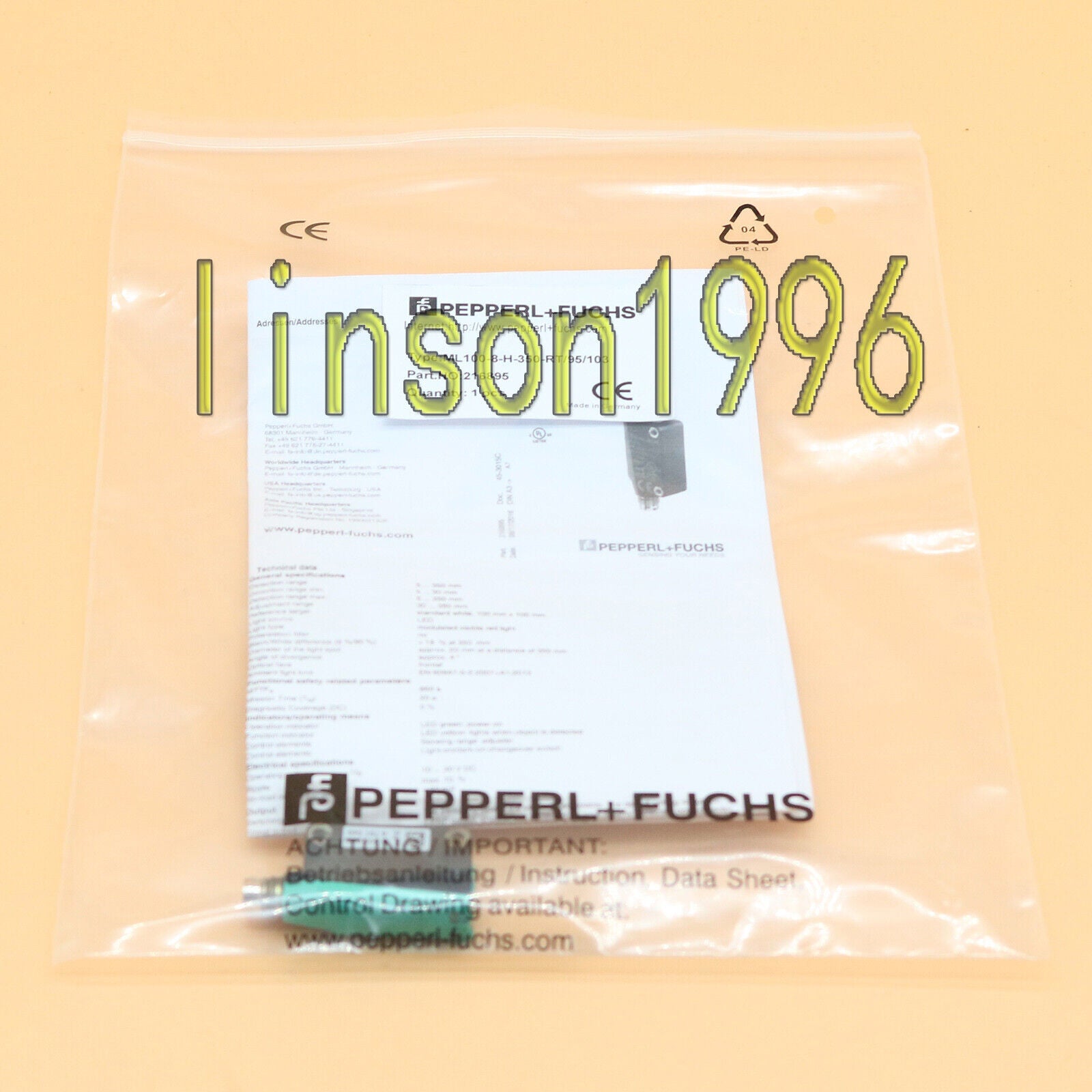 Pepperl+Fuchs ML100-8-H-350 Diffuse Reflectance Sensor - PEPPERL+FUCHS