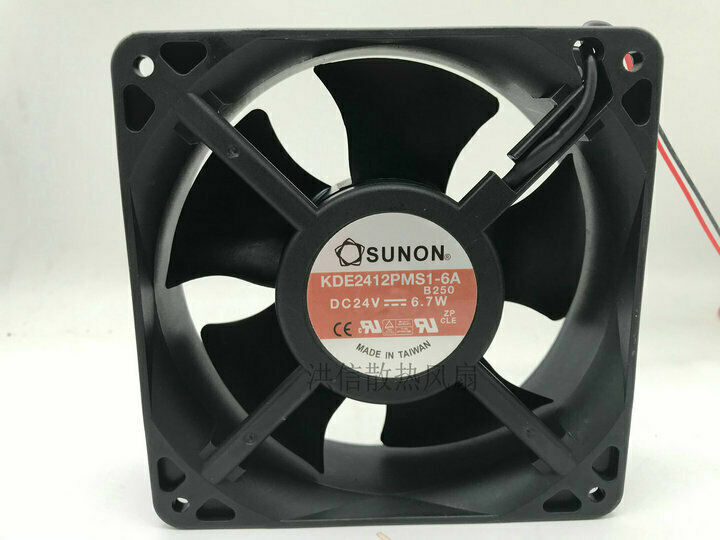new SUNON Fan KDE2412PMS1-6A DC 24V 6.7W 120*120*38 MM 2 WIre - SUNON
