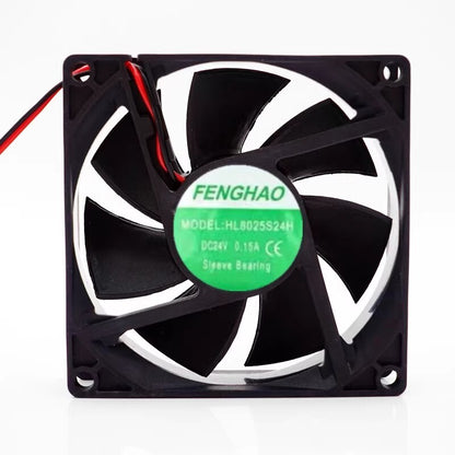 FENGHAO HL8025S24H 8025 DC24V 0.15A 8CM 2-wire Inverter Cooling Fan