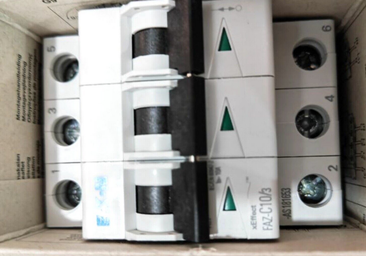 NEW EATON FAZ-C10/3 Circuit Breaker: 1200A, 600A, 1500A, 3000A, 4000A, 5000A, 6000A, 12kA, 15kA, 20kA, 25kA, 30kA, 40kA, 50kA, 60kA, 75kA, 100kA - EATON