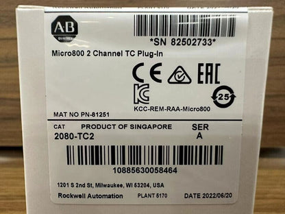 2080-TC2 SER A AB Micro800 2-Channel TC Plug-In New Factory Sealed - ALESIS