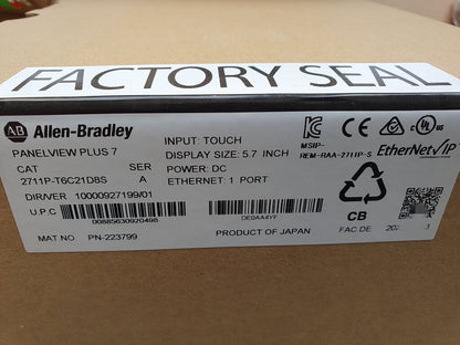New Allen-Bradley HMI PanelView Plus 7 Graphic Terminal AB 2711P-T6C21D8S - ALLEN-BRADLEY