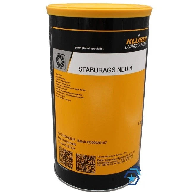 KLUBER Lubrication Staburags NBU 4 Grease 1Kg ( 2.2 LB ) free ship