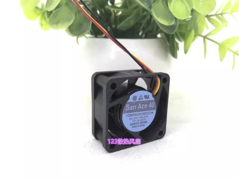 Sanyo 109P0424H6D22 4020 DC24V 0.07A 4CM 3-Wire Inverter Cooling Fan