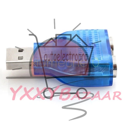 1PCS For PS/2 Mouse Keyboard USB To Dual 2 PS2 PS/2 Converter Adapter Blue