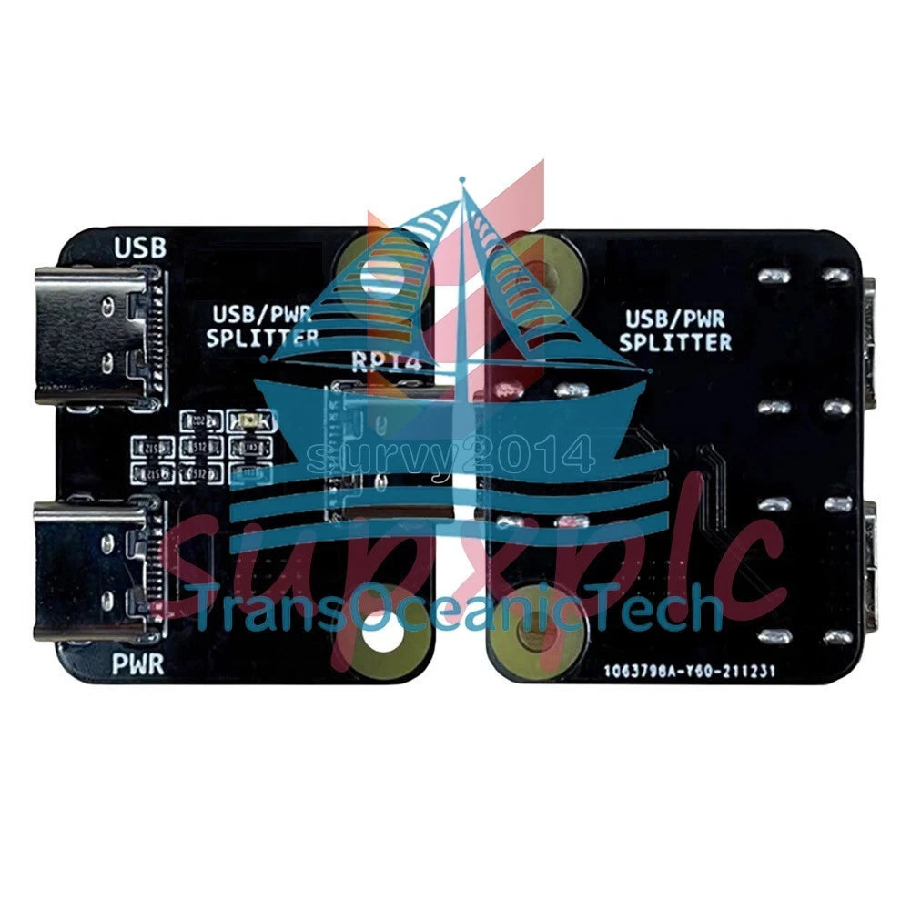 Power Splitter Power Distributor for Raspberry Pi 4 USB One-in-Two Module Type-C